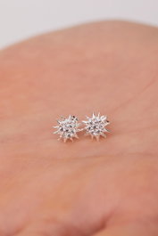 Heliophilia Silver Pendientes de Plata Esterlina 925
